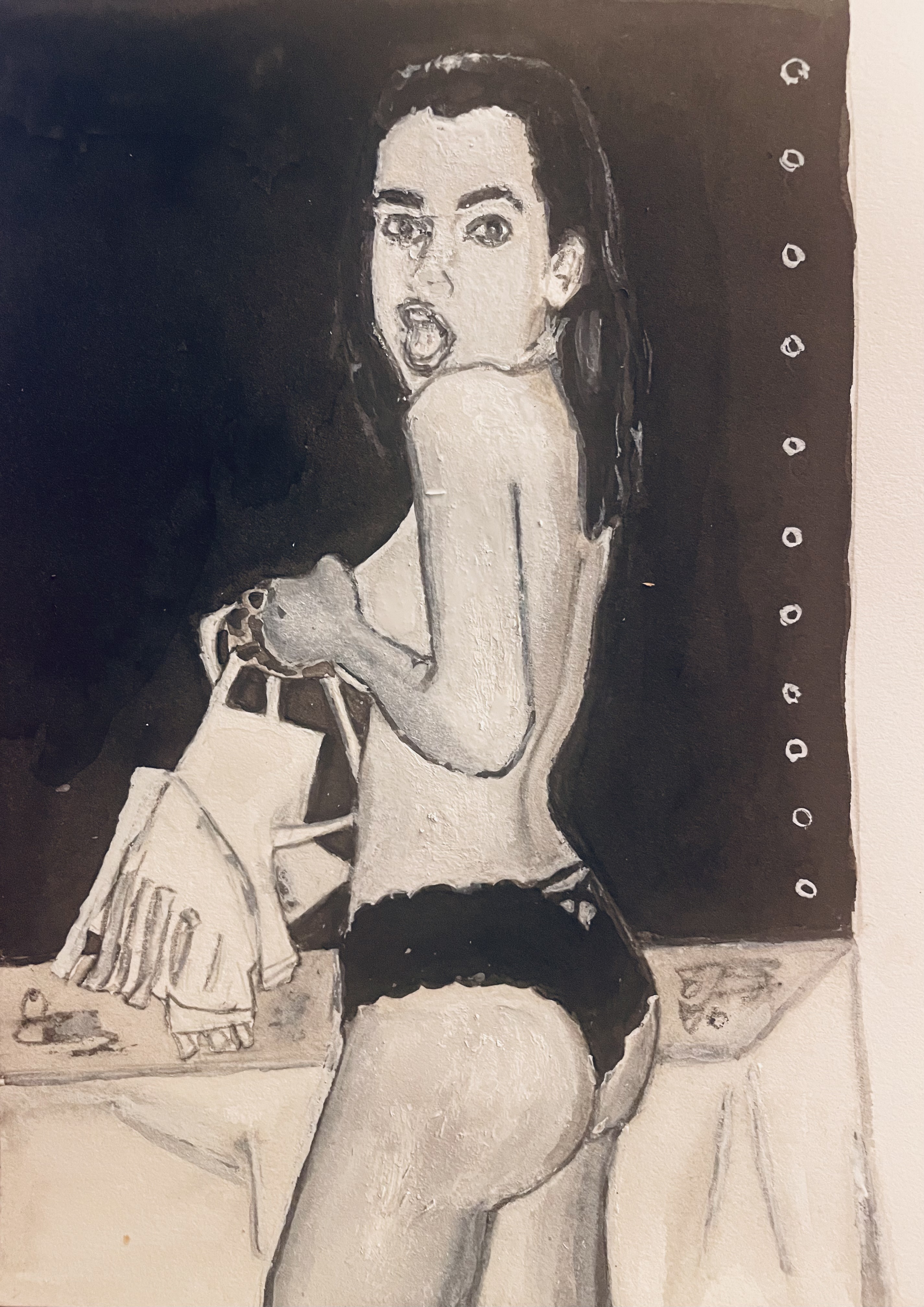 Dua Lipa, Encre et graphite sur papier, 2025