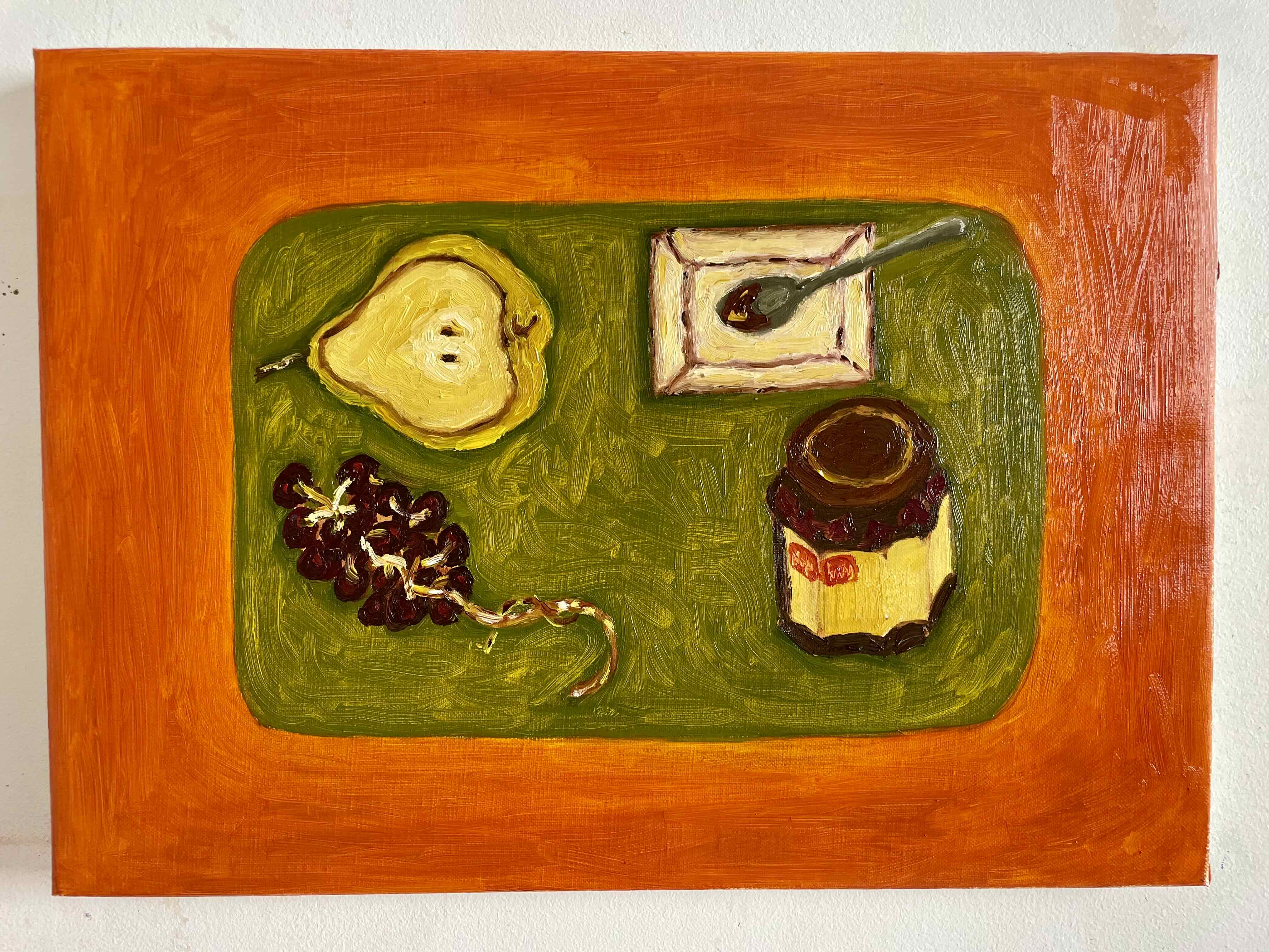 Poire et chocolat, Huile sur toile, Septembre 2026